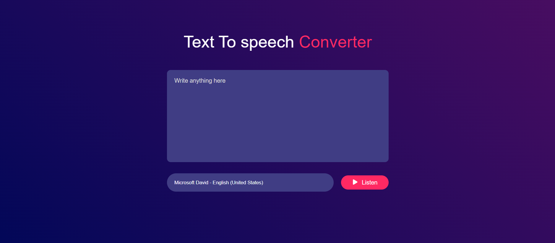 Image of Text to Speech Converter Project